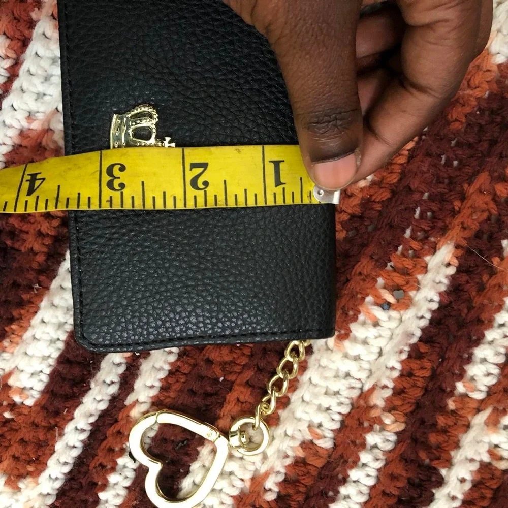 NWOT Juicy Couture Monogram Black Gold Wallet Coin Purse Cardholder Pouch heart